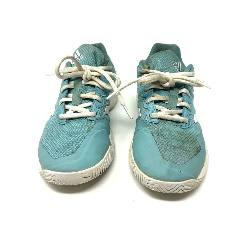 Adidas Size 7 PickleBall Shoes Teal Lace Up Sneaker‎ Outdoor Court Athletic wear